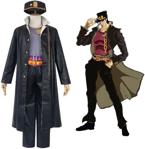 Amazon.com: Cosplay Life Kujo Jotaro JoJo's Bizarre Adventure Full Costume Outfit Set Hat ...