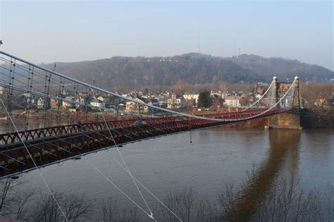 Wheeling Suspension Bridge In West Virginia Was World's Largest | Suspension bridge, West ...