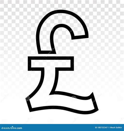 Pound Currency Sign or British Pound Sterling Symbol on a Transparent Background Stock Vector ...