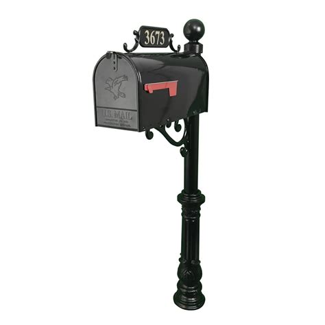 Mailbox with Post Combo – Black Aluminum Decorative Mailbox - Walmart ...