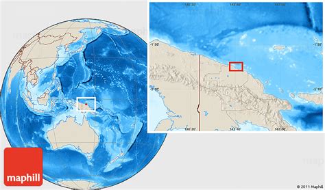 Shaded Relief Location Map of Wewak