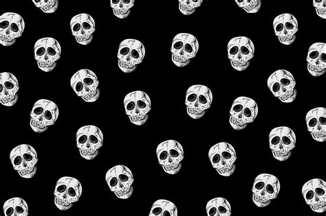 Vintage skull pattern black background | Premium Vector - rawpixel