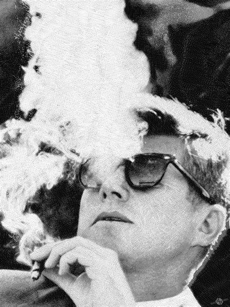 JFK Cigar and Sunglasses Cool President Photo Painting by Tony Rubino ...