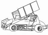 Wingless Sprint Cars Coloring Page Pages sketch template