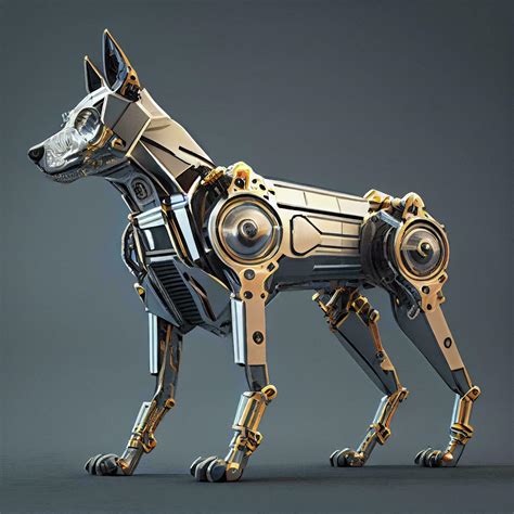 Futuristic Robotic Dog with Metallic Frame and Robust Design AI ...