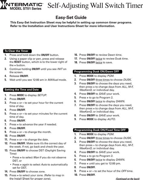 Intermatic St01 Users Manual ManualsLib Makes It Easy To Find Manuals ...