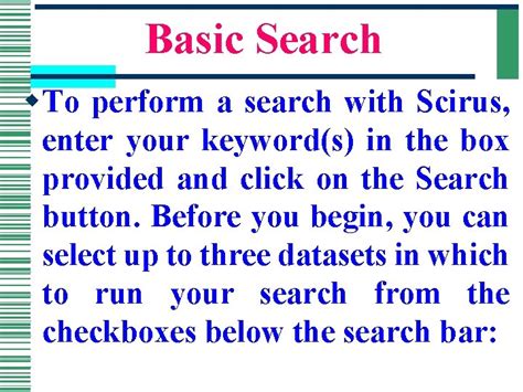 Scirus Search Engine The Range of Scientific Content