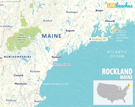 Map of Rockland, Maine - Live Beaches