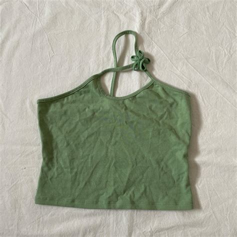 Sundae School Women's Green Crop-top | Depop