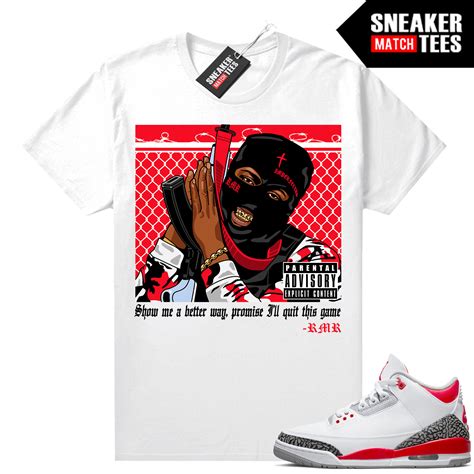 Fire red 3s sneaker outfits | Fire Red Sneaker tees