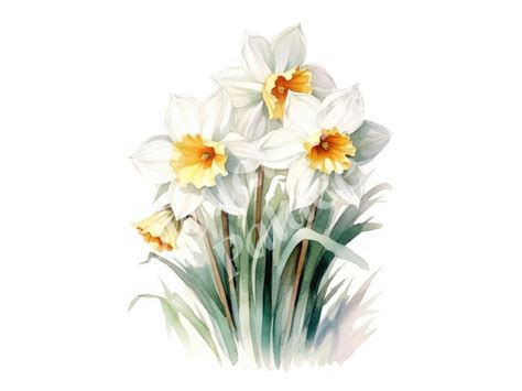 Daffodil Clipart, March Birth Flower Clipart, Jpgs, Instant Digital Download, Printable Wall Art ...