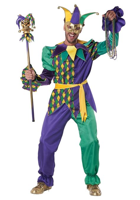 Deluxe Mardi Gras Jester Costume for Adults | Mardi Gras Costumes