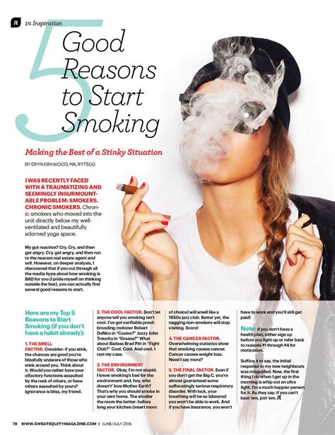 5 Good Reasons to Start Smoking