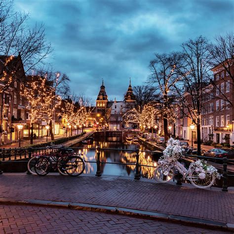 Amsterdam Canal City Center Christmas Lights December Photography Art ...