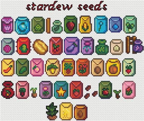 Stardew Valley Seeds Cross Stitch Pattern - Etsy