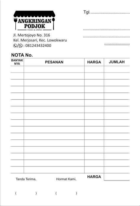 Contoh Nota Word | Percetakan di Malang | Cetak murah dan berkualitas ...