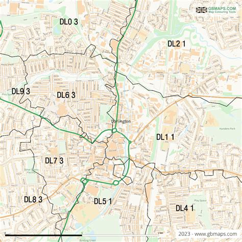 Darlington Vector Street Map