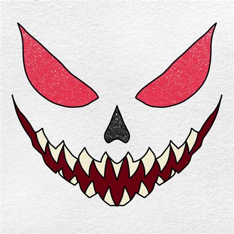 How to Draw a Scary Face - HelloArtsy