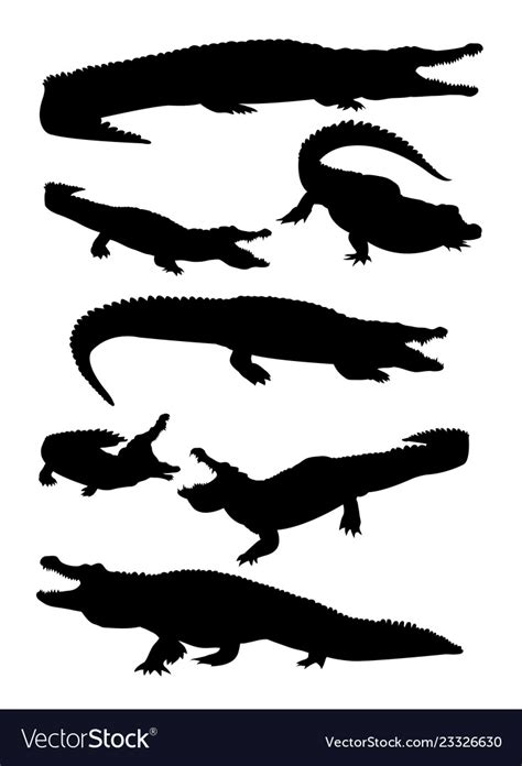 Crocodile silhouette Royalty Free Vector Image