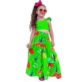 HAOYUNL Kids Girls Vest Skirt Clothing Sets Top+ Swing Skirt Cute Clothes Outfits for 8-12Y ...