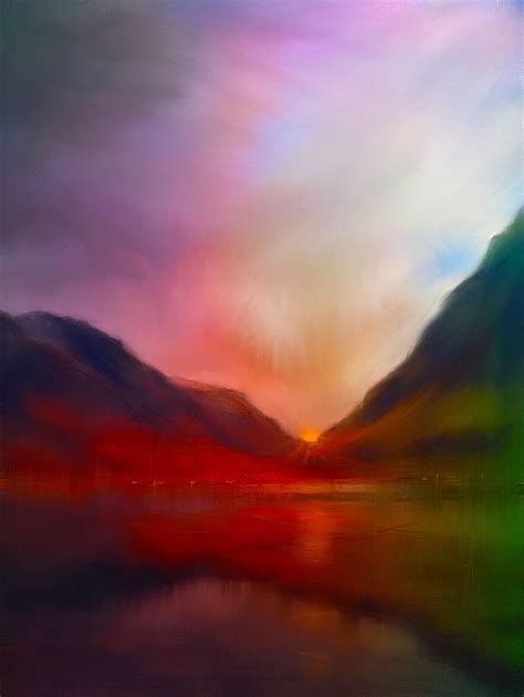 Glencoe Sunset - Scottish Art Painting Prints Gifts - Made In Scotland