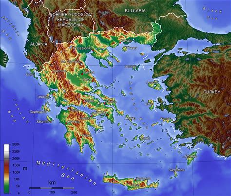 Topographical Map Of Greece