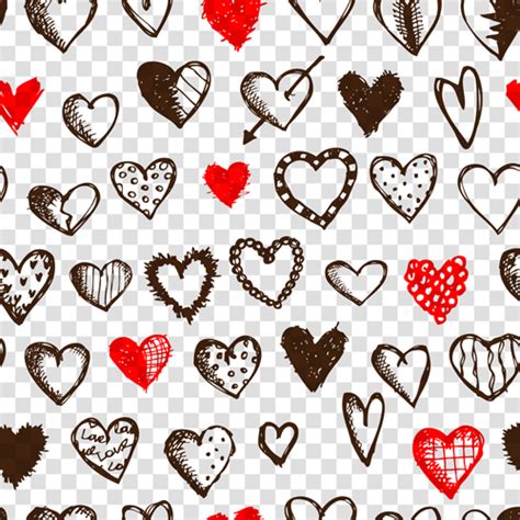 Love with hearts patterns seamless vector set 02 free download