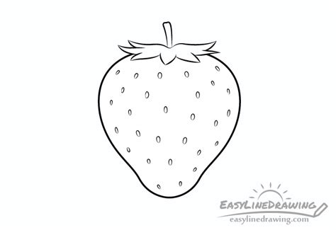 How to Draw a Strawberry Step by Step - EasyLineDrawing