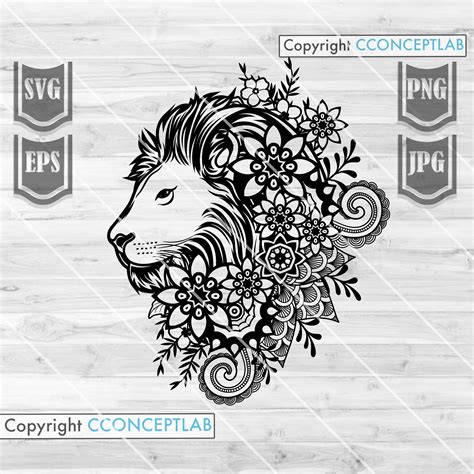 Mandala Lion Svg File Lion Svg Lion Shirt Lion Png - Etsy