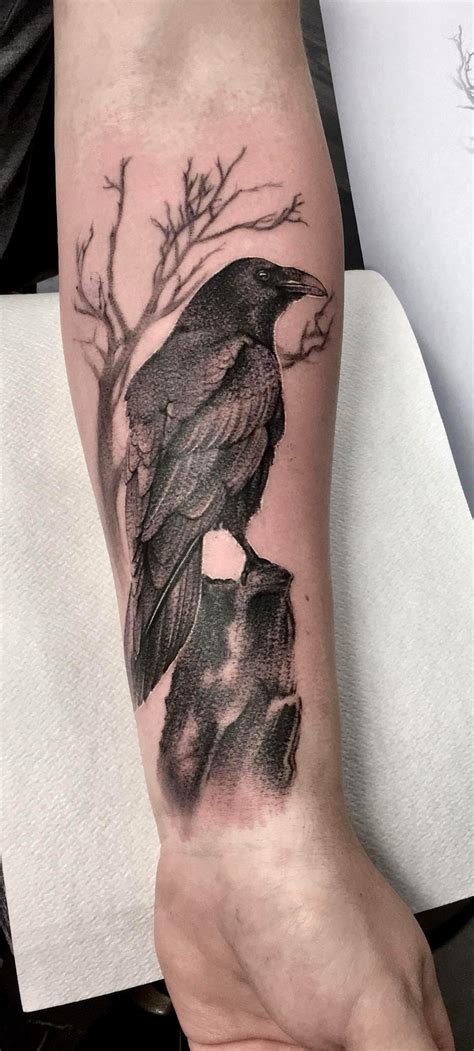 Raven done by Richard Feodorow at Ivory Tower Tattoo in Gothenburg ...