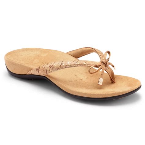 Vionic Women's Bella II Toe-Post Sandal Gold Cork | Birkenstock & More