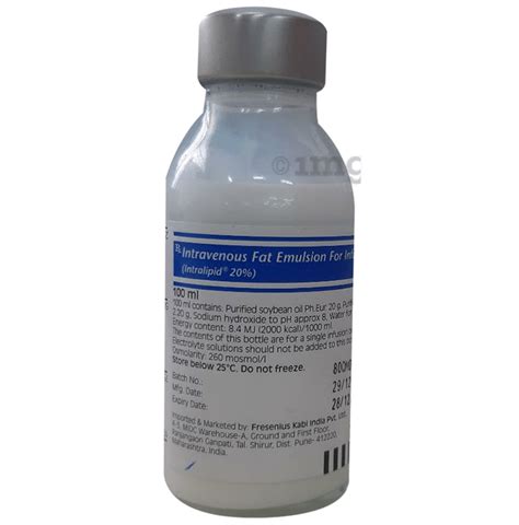 Intralipid 20% Infusion: Buy bottle of 100.0 ml Infusion at best price in India | 1mg