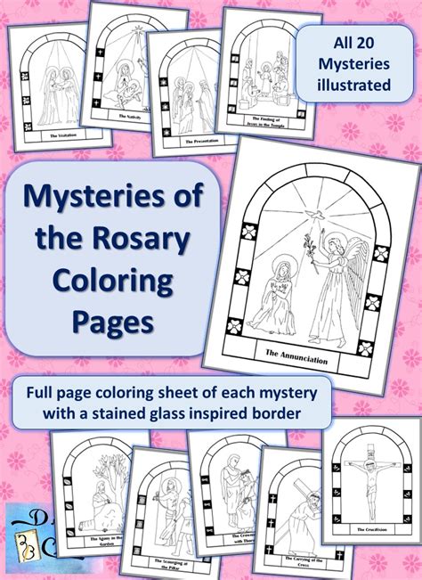 Mysteries of the Rosary Coloring Pages - Drawn2BCreative