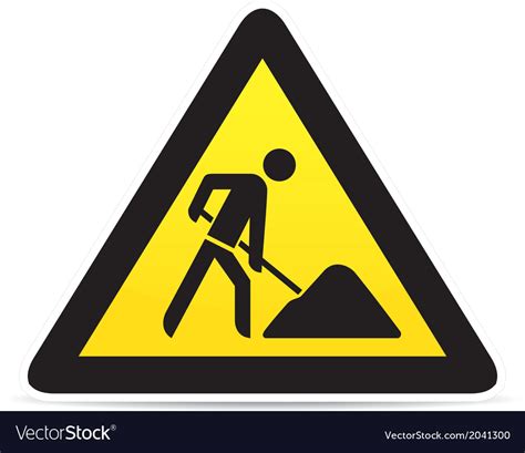 Building construction site warning sign Royalty Free Vector