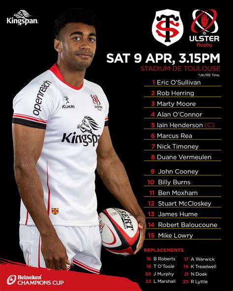 Ulster Rugby on Twitter: "🗞 𝙏𝙚𝙖𝙢 𝘼𝙣𝙣𝙤𝙪𝙣𝙘𝙚𝙢𝙚𝙣𝙩 Here is your Ulster team ...