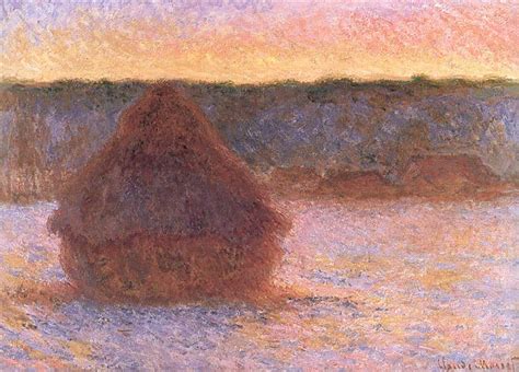 Haystacks at Sunset, Frosty Weather, 1891 - Claude Monet - WikiArt.org