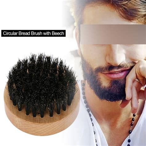 VBESTLIFE Beard Cleaning Brush,Men Mustache Circle Wooden Color Beech ...