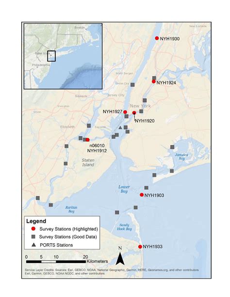 Map of all stations. Stations labeled with red circles are highlighted ...