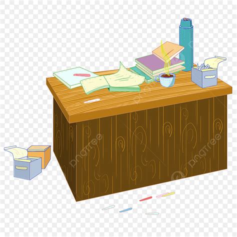 Messy Office Desk Free Button, Cartoon, Desk, Brown Desk PNG Transparent Clipart Image and PSD ...