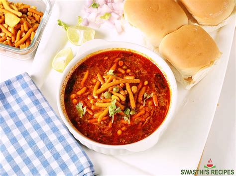 Misal Pav Recipe - Swasthi's Recipes