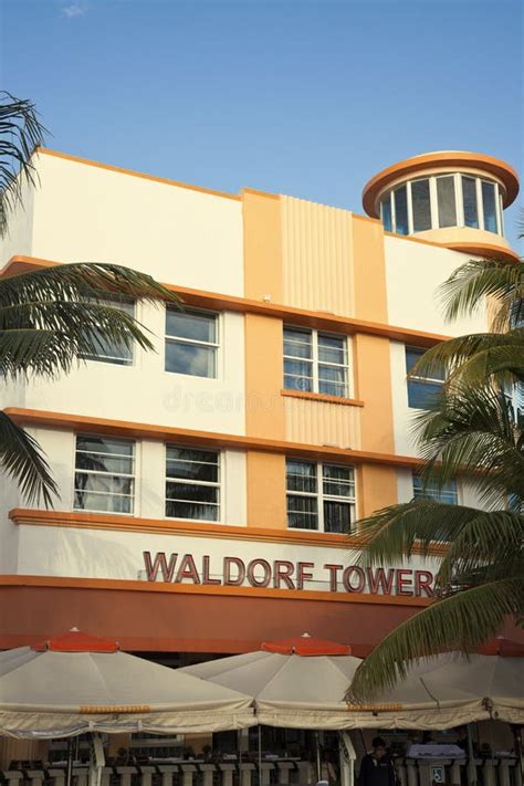 Waldorf Towers Hotel on Ocean Drive in Miami Beach. Editorial Stock ...