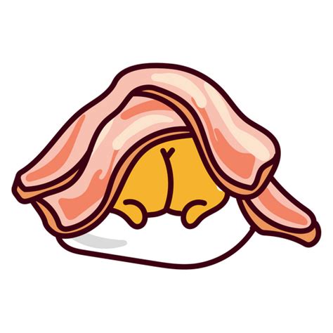 Gudetama Hiding Under Bacon Sticker - Sticker Mania