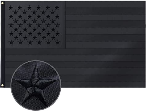 All Black American Flag 3x5 Ft US Flag, Embroidered Stars, Sewn Stripes ...