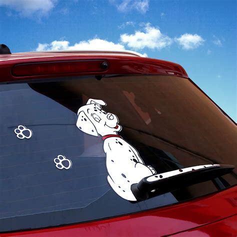 Rylybons 1PCS Car Stickers Cartoon Funny Spotted Dog Moving Tail ...