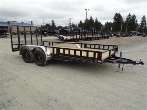 2023 PJ 7X18 7k Utility Trailer w/Dovetail/Fold Up Gate/Side Mount ATV Ramps | Washington ...