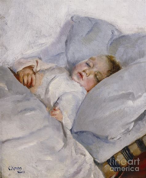 Sleeping child Painting by Christian Krohg