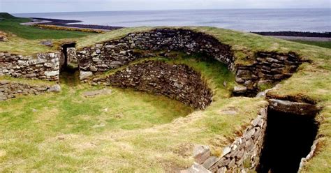 Visit a fine example of an Iron Age broch, with the rare survival of an associated village and ...