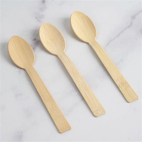 Buy 25 Pack - 7" Eco Friendly Chic Disposable Bamboo Spoons - Case of ...