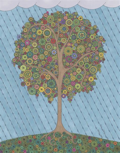 Spring Tree Drawing by Pamela Schiermeyer