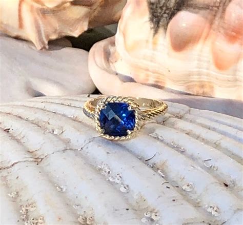 Sapphire Ring Sapphire Engagement Ring Cushion Cut Sapphire - Etsy